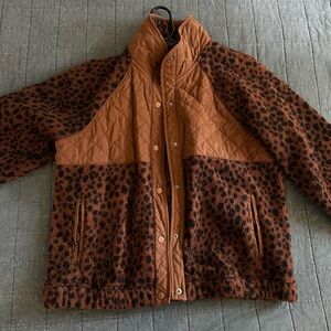 Abercrombie & Fitch Brown and Black Fleece Jacket